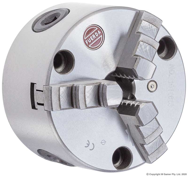 3 Jaw Self Centering Front Mount Lathe Chuck - 100mm